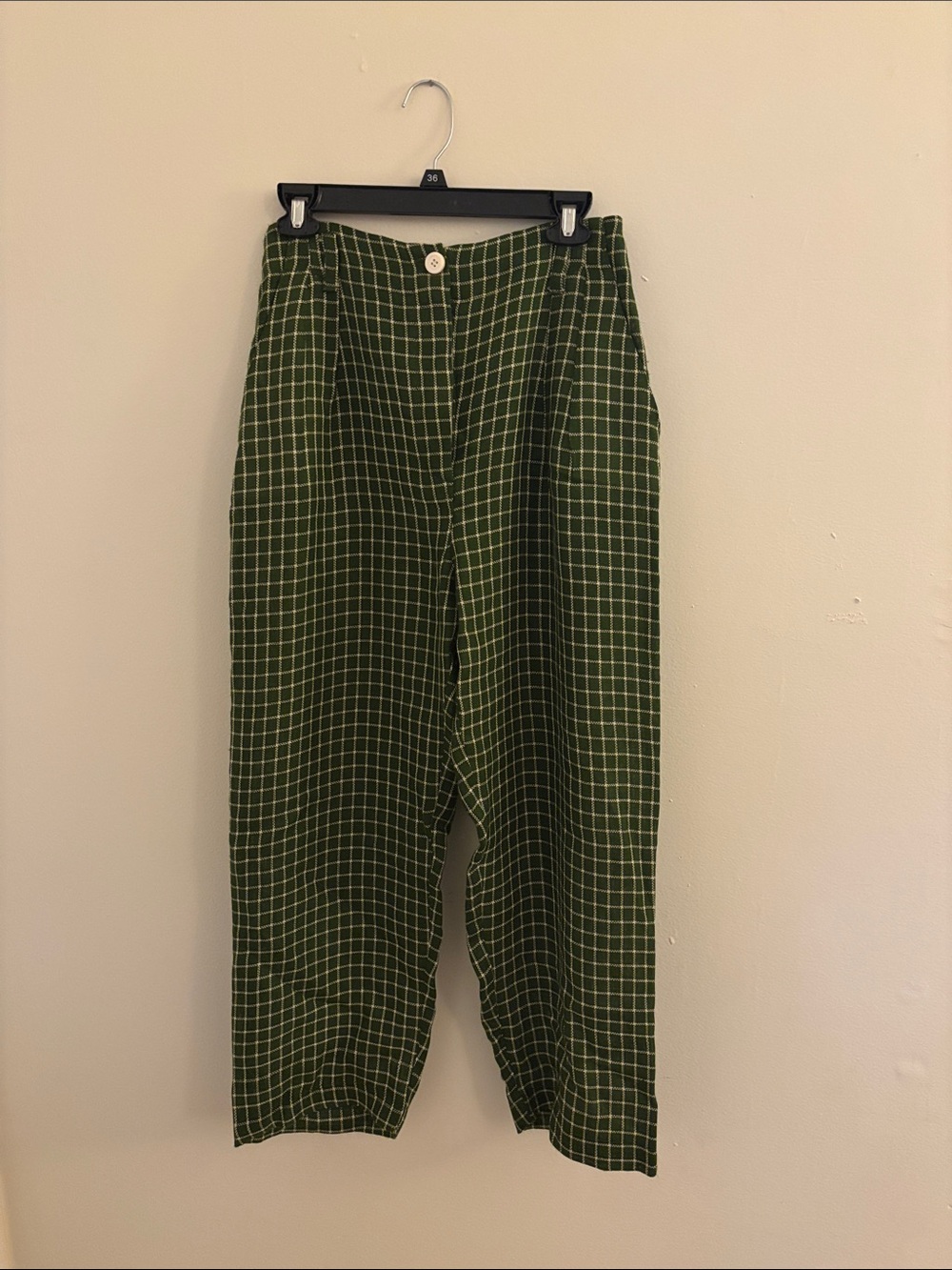 Men’s Green Windowpane Check Chinos - Classic Casual Fit